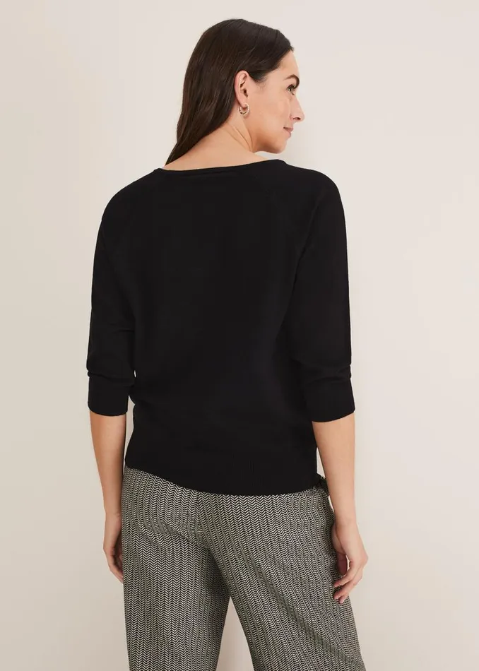Phase Eight Knitwear Lolan Zip Trim Knit Jumper Black 8211 Women