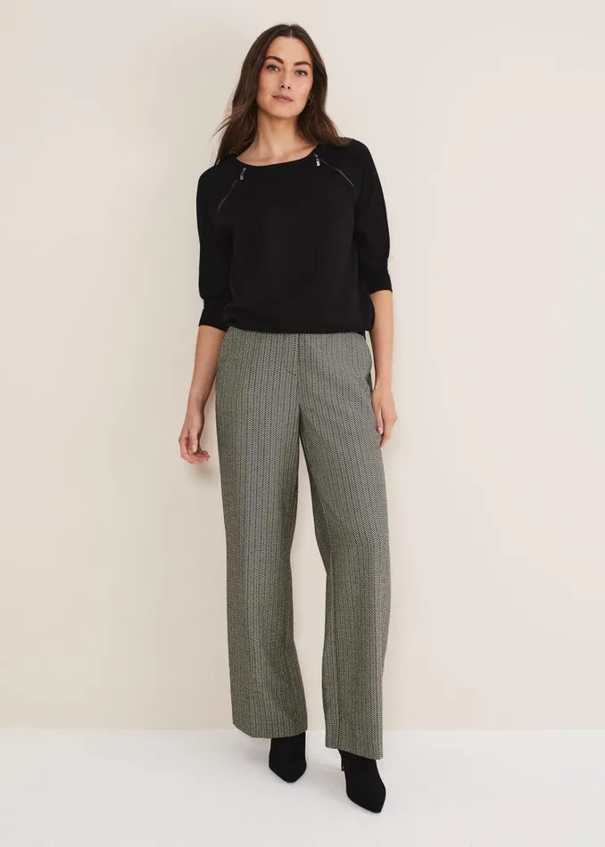 Phase Eight Knitwear Lolan Zip Trim Knit Jumper Black 8211 Women