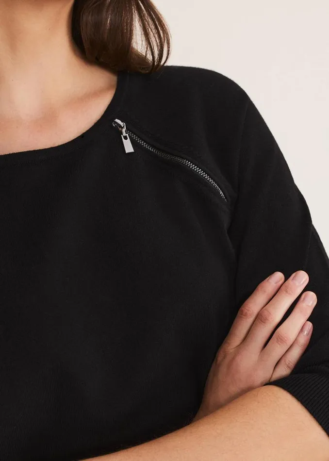 Phase Eight Knitwear Lolan Zip Trim Knit Jumper Black 8211 Women