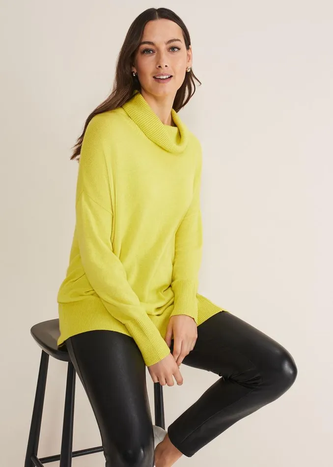 Phase Eight Knitwear Maltia Asymmetric Hem Jumper Lime 8211 Women