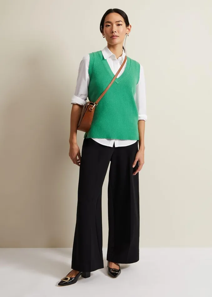 Phase Eight Knitwear Marianna V Neck Tank Green 8211 Women