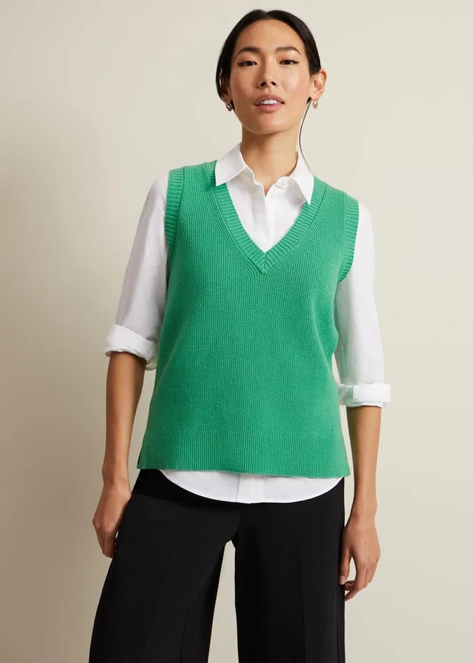Phase Eight Knitwear Marianna V Neck Tank Green 8211 Women