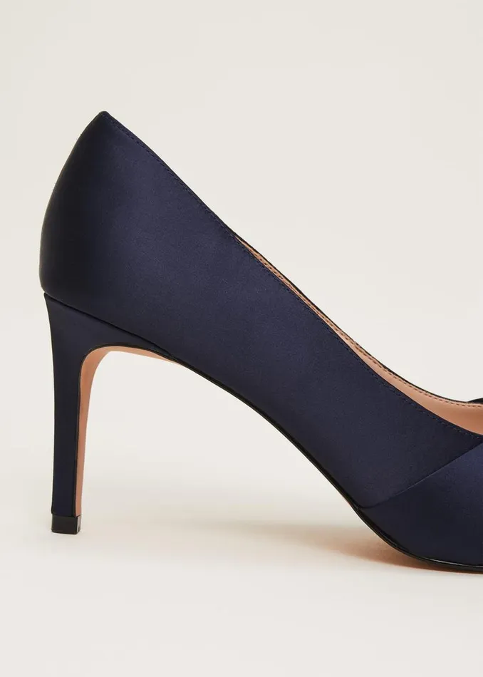 Phase Eight Occasion Shoes Satin Knot Front Court Shoe Navy 8211 Women