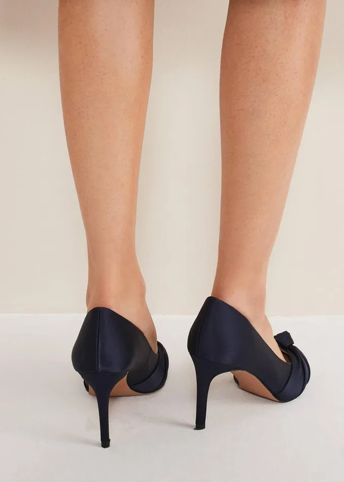 Phase Eight Occasion Shoes Satin Knot Front Court Shoe Navy 8211 Women