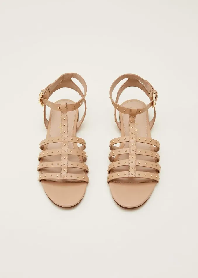 Phase Eight Sandals Gladiator Leather Flat Sandals Tan 8211 Women