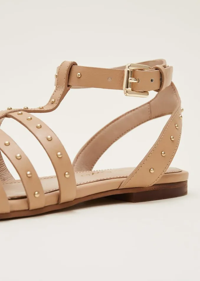 Phase Eight Sandals Gladiator Leather Flat Sandals Tan 8211 Women
