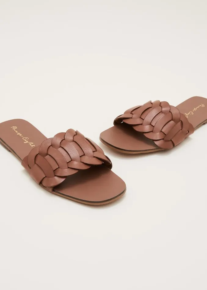 Phase Eight Sandals Woven Flat Sandal Tan 8211 Women