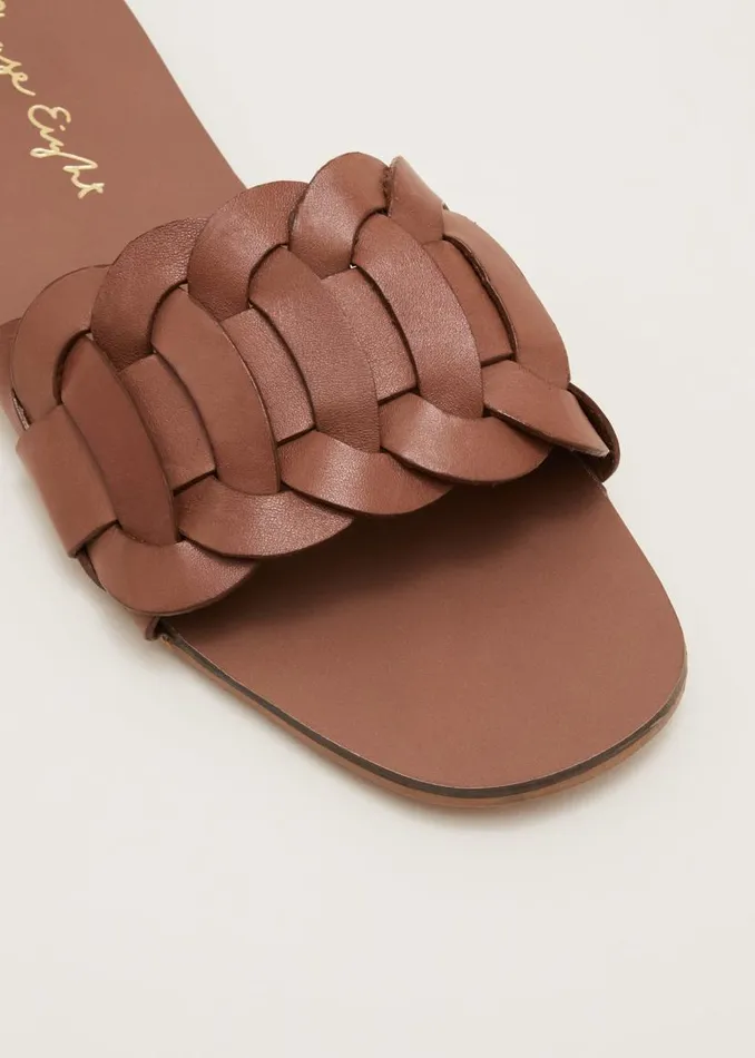 Phase Eight Sandals Woven Flat Sandal Tan 8211 Women