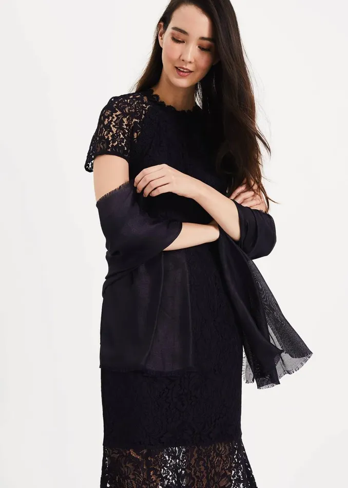 Phase Eight Scarves Verity Shawl Navy 8211 Women