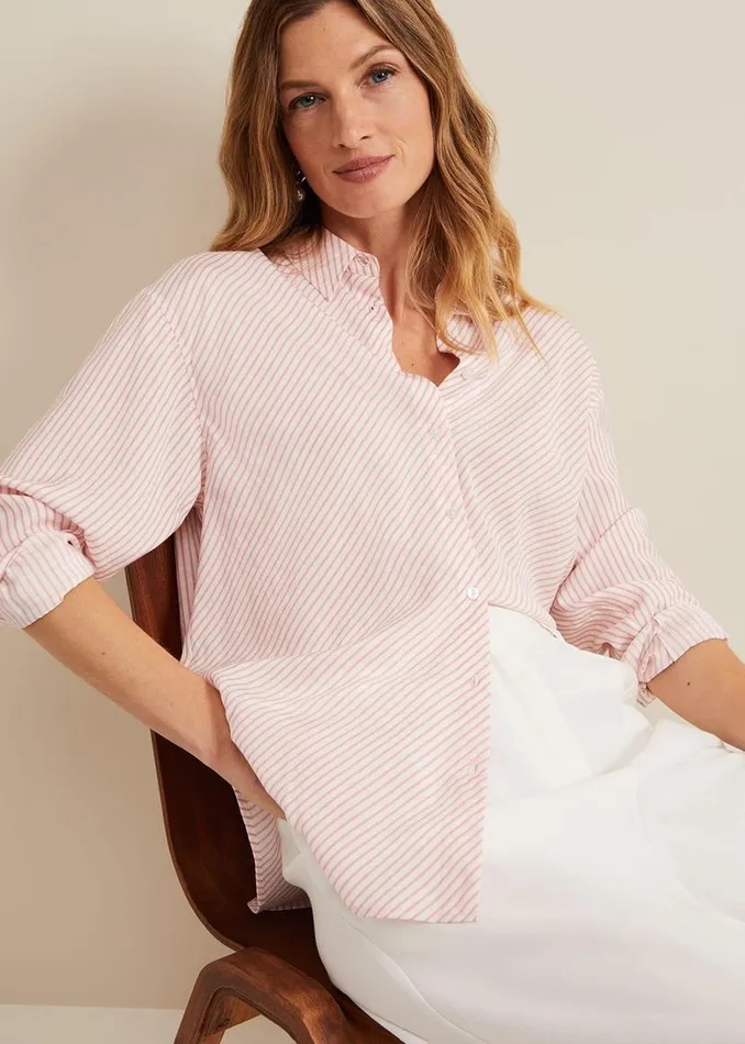 Phase Eight Shirts and Blouses Bernice Stripe Shirt Whitepink 8211 Women