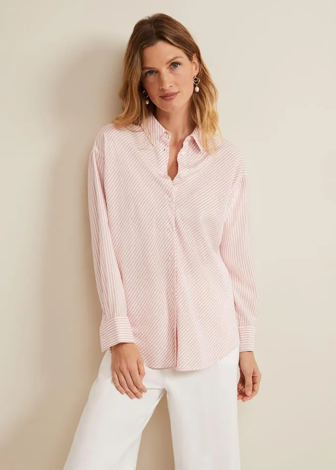 Phase Eight Shirts and Blouses Bernice Stripe Shirt Whitepink 8211 Women