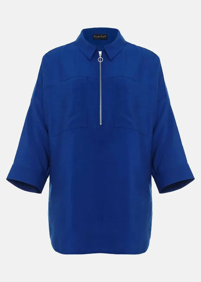Phase Eight Shirts and Blouses Cynthia Zip Shirt Cobalt 8211 Women