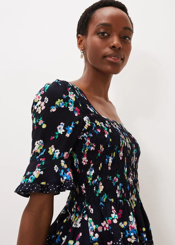Phase Eight Shirts and Blouses Hudson Floral CoOrd Blouse Blackivory 8211 Women Phase Eight Shirts and Blouses Hudson Floral CoOrd Blouse Blackivory 8211 Women