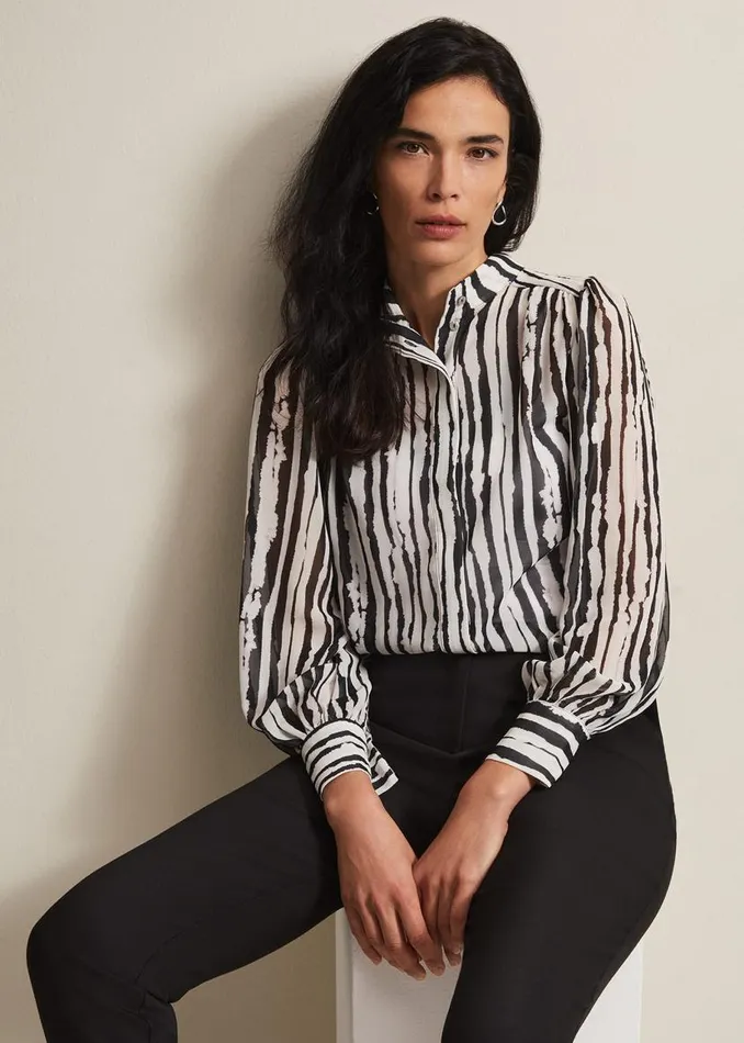 Phase Eight Shirts and Blouses Leinani Mark Making Print Blouse Blackmulti 8211 Women