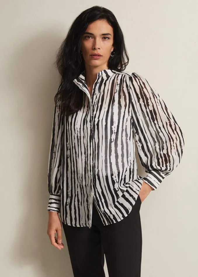 Phase Eight Shirts and Blouses Leinani Mark Making Print Blouse Blackmulti 8211 Women
