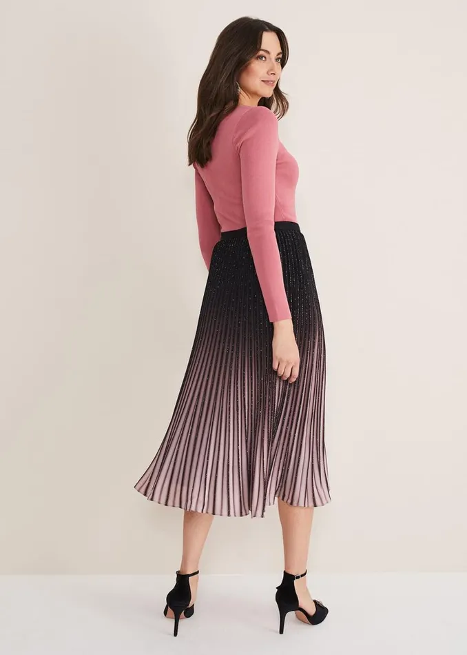 Phase Eight Skirts Estella Ombre Midi Skirt Blackcappucino 8211 Women