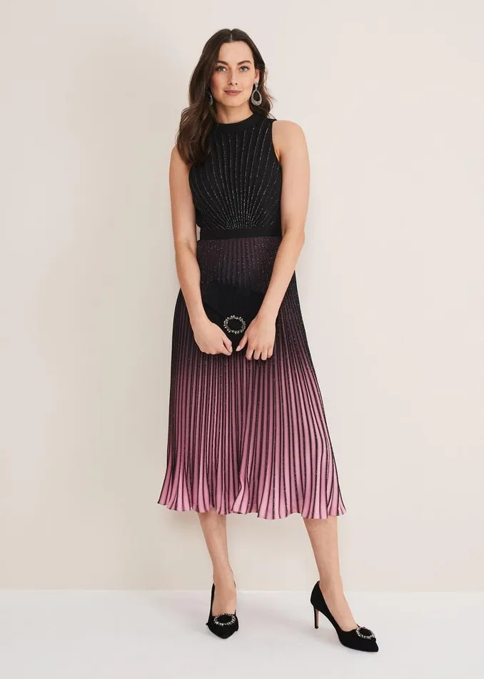 Phase Eight Skirts Estella Ombre Midi Skirt Blackcappucino 8211 Women