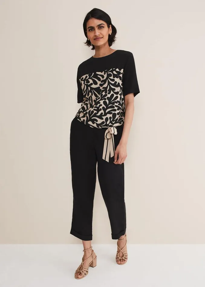 Phase Eight Tops and TShirts Arie Abstract Top Stoneblack 8211 Women
