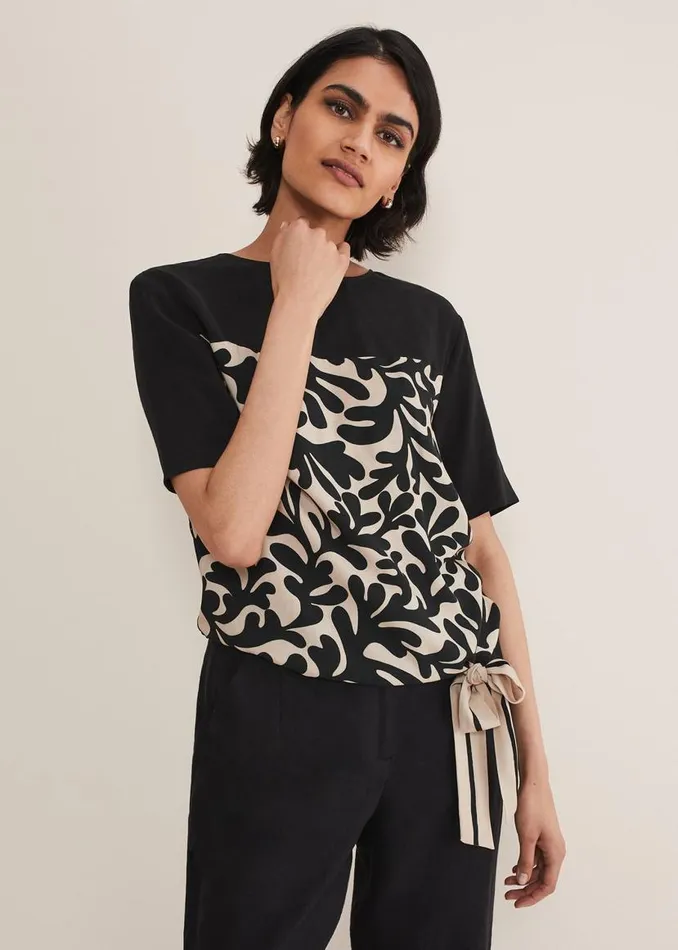 Phase Eight Tops and TShirts Arie Abstract Top Stoneblack 8211 Women