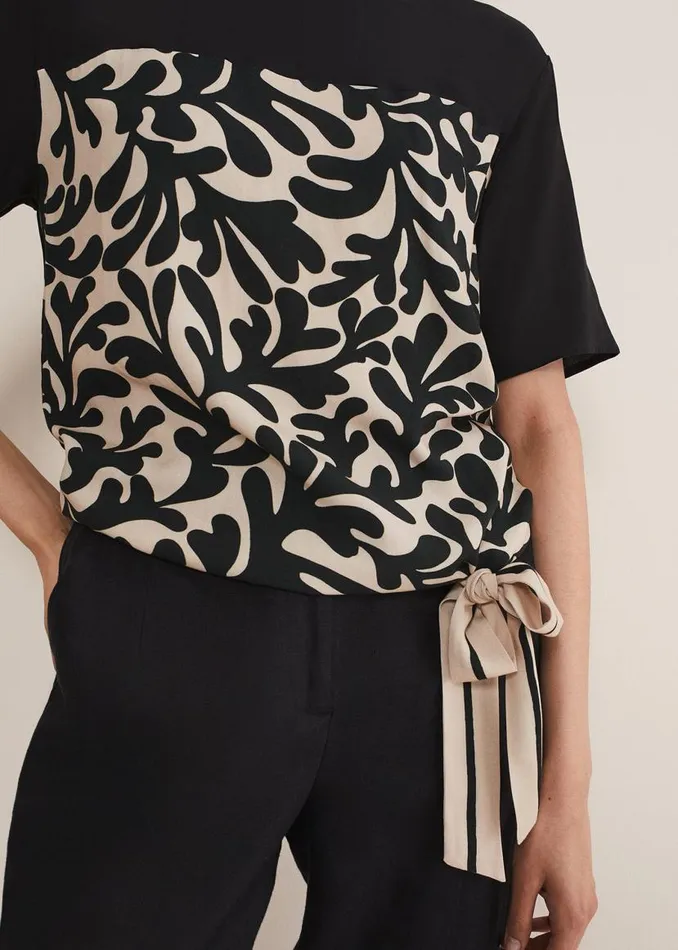 Phase Eight Tops and TShirts Arie Abstract Top Stoneblack 8211 Women