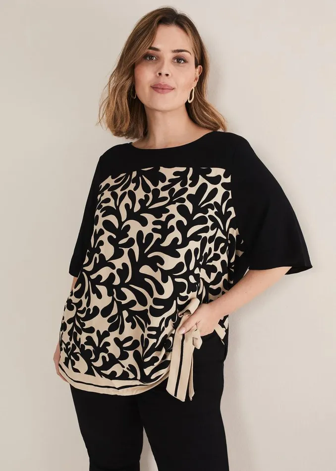 Phase Eight Tops and TShirts Arie Abstract Top Stoneblack 8211 Women