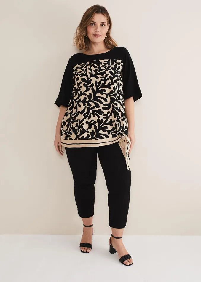 Phase Eight Tops and TShirts Arie Abstract Top Stoneblack 8211 Women