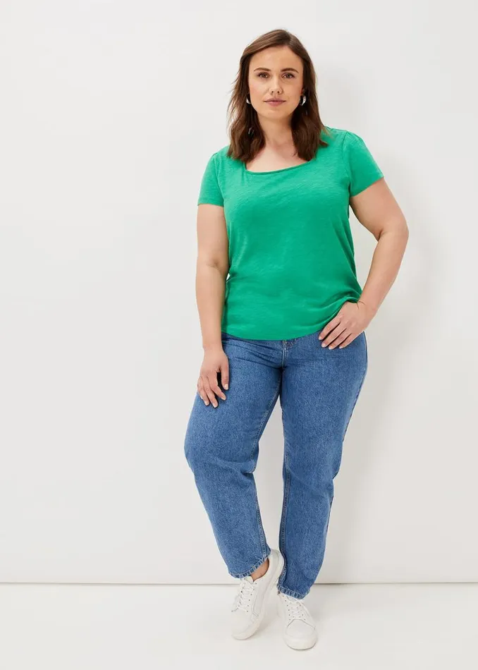 Phase Eight Tops and TShirts Elspeth Cotton Square Neck Top Apple Green 8211 Women