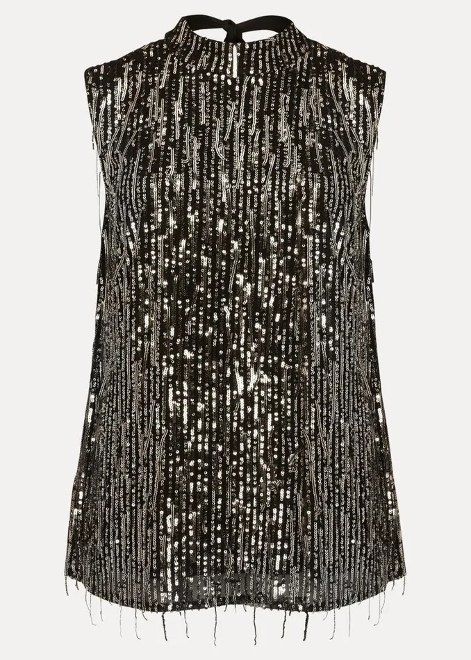 Phase Eight Tops and TShirts Kerrie Tassel Sequin Top Black 8211 Women