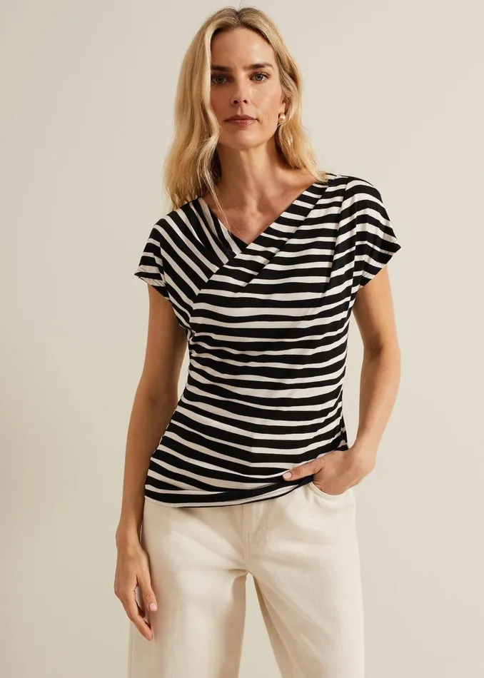 Phase Eight Tops and TShirts Kiara Striped Top Blackstone 8211 Women