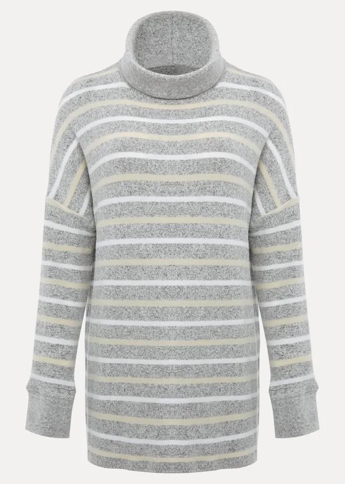 Phase Eight Tops and TShirts Leya Stripe Snuggle Top Grey Multi 8211 Women