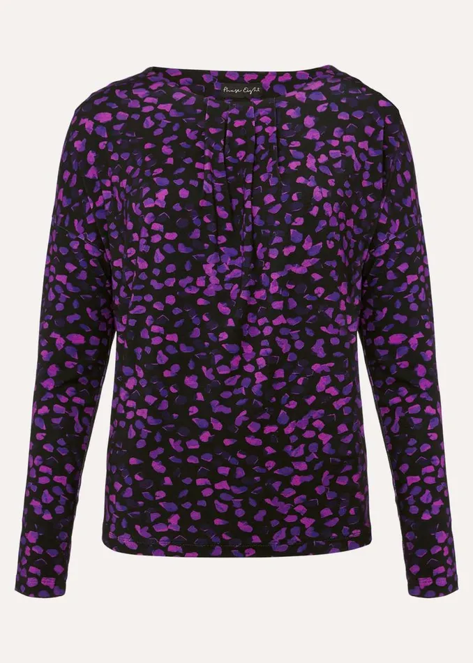 Phase Eight Tops and TShirts Ronie Abstract Pleated Top Purple 8211 Women