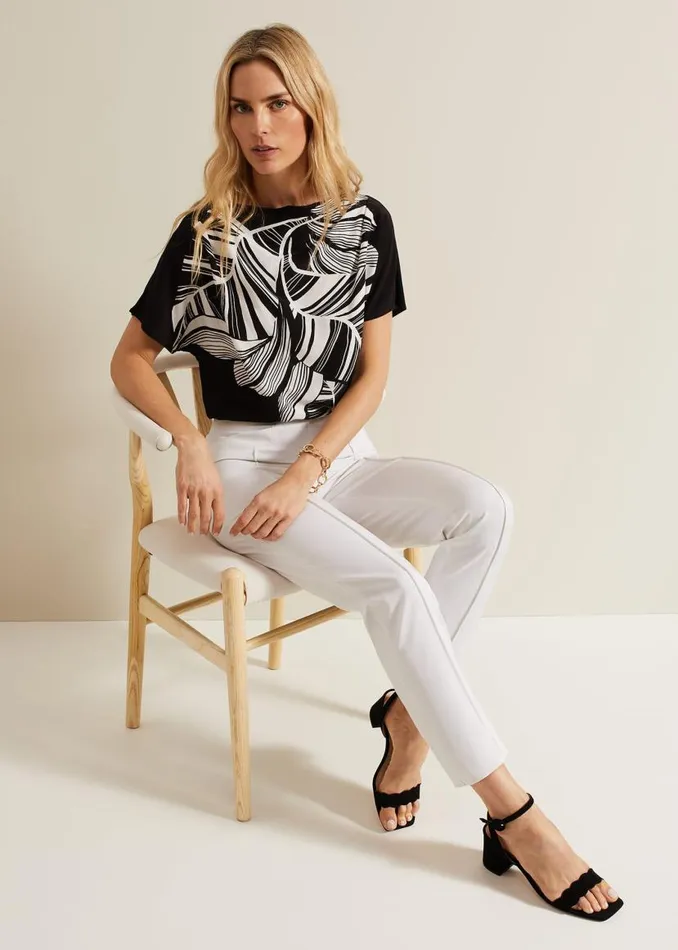 Phase Eight Trousers Miah Stretch Capri Trousers White 8211 Women