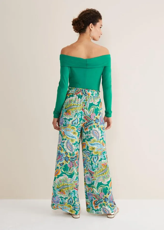 Phase Eight Trousers Paisley Wide Leg Trousers Green Multi 8211 Women