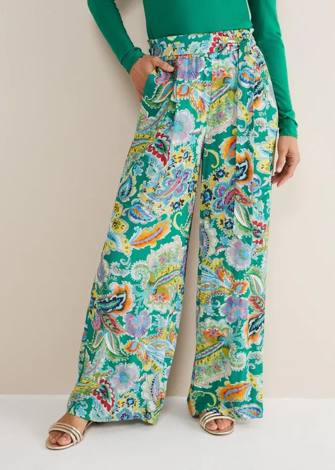 Phase Eight Trousers Paisley Wide Leg Trousers Green Multi 8211 Women