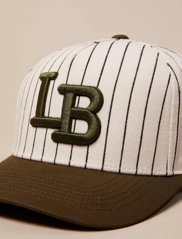 Pinstripe Logo Cap Light Green Women Lucky Brand Hats