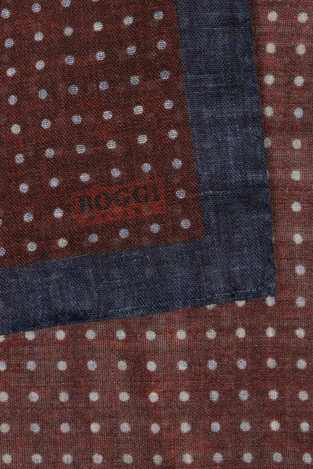 Pocket Squares Men Boggi Milano Polka Dot Pocket Square In Wool Burgundy
