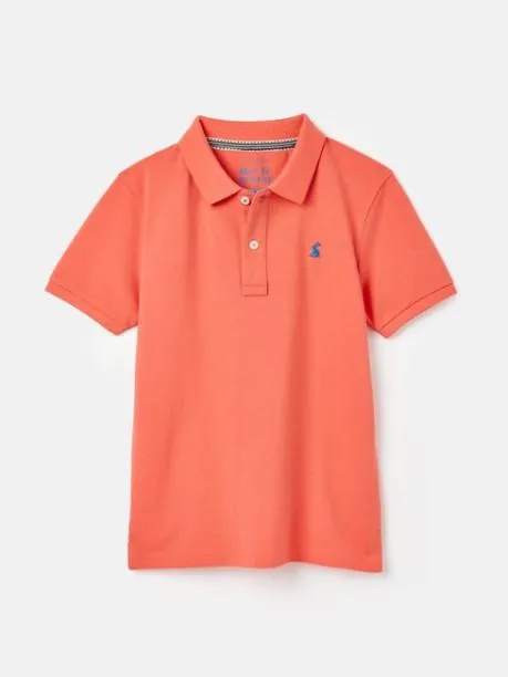 Polo Shirts Boys Joules Orange Pique Cotton Polo Shirt