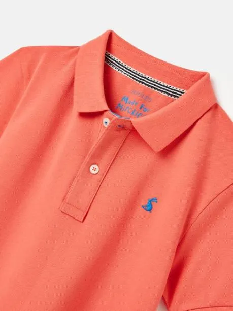 Polo Shirts Boys Joules Orange Pique Cotton Polo Shirt