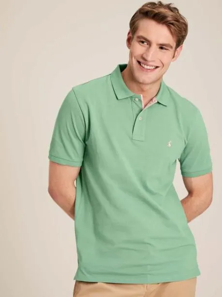 Polo Shirts Men Joules Light Green Regular Fit Cotton Pique Polo Shirt