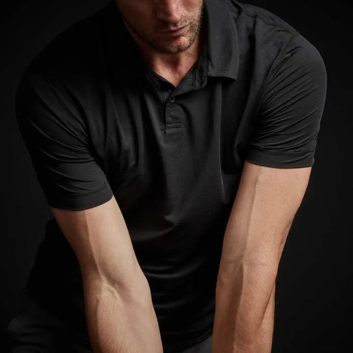 PolosNovelty Tops Men James Perse Performance Knit Polo Black
