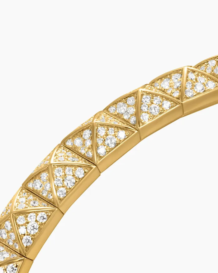 Pyramid Bangle Bracelet In 18K Yellow Gold With Diamonds 65mm Women David Yurman Bangle Pyramid Bangle Bracelet In 18K Yellow Gold With Diamonds 65mm Women David Yurman Bangle