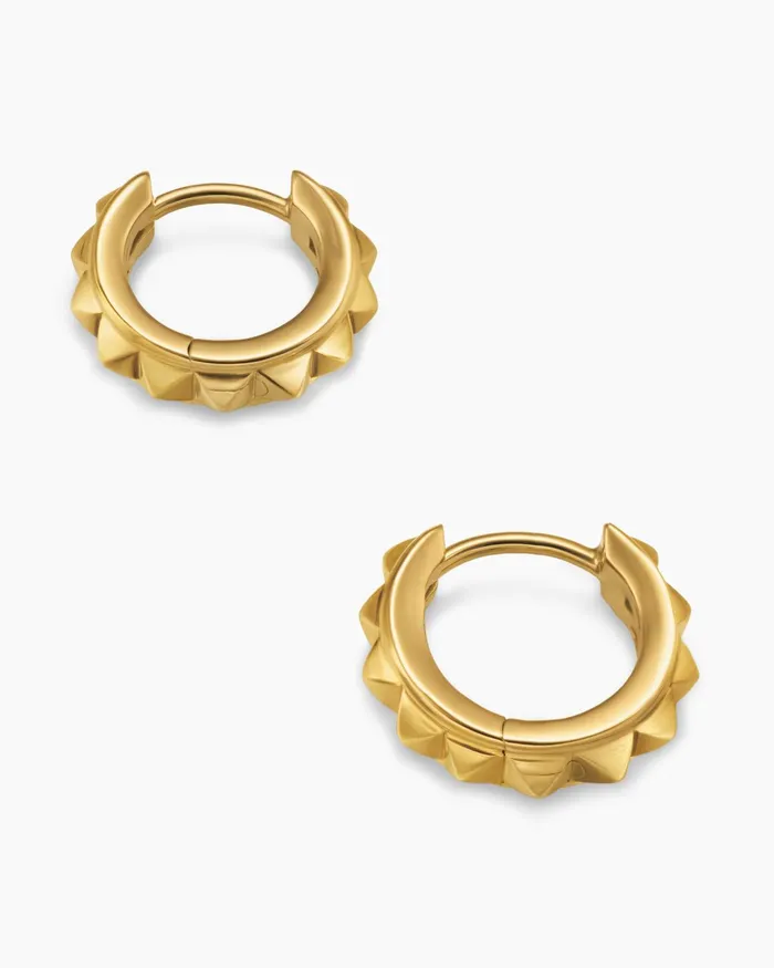 Pyramid Hoop Earrings In 18K Yellow Gold 127mm Women David Yurman Hoop Pyramid Hoop Earrings In 18K Yellow Gold 127mm Women David Yurman Hoop
