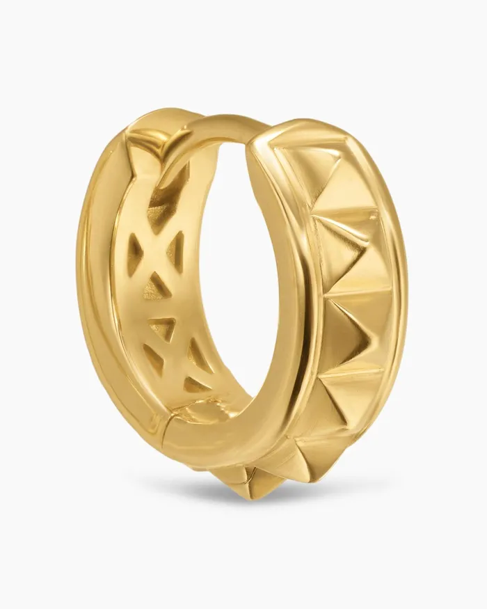 Pyramid Hoop Earrings In 18K Yellow Gold 127mm Women David Yurman Hoop Pyramid Hoop Earrings In 18K Yellow Gold 127mm Women David Yurman Hoop