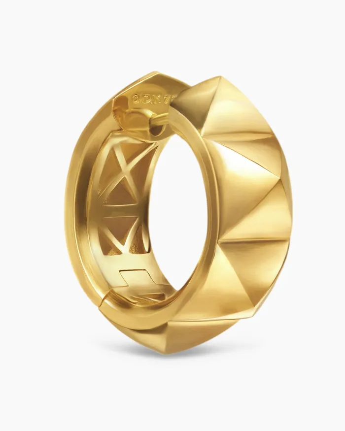Pyramid Hoop Earrings In 18K Yellow Gold 239mm Women David Yurman Hoop Pyramid Hoop Earrings In 18K Yellow Gold 239mm Women David Yurman Hoop