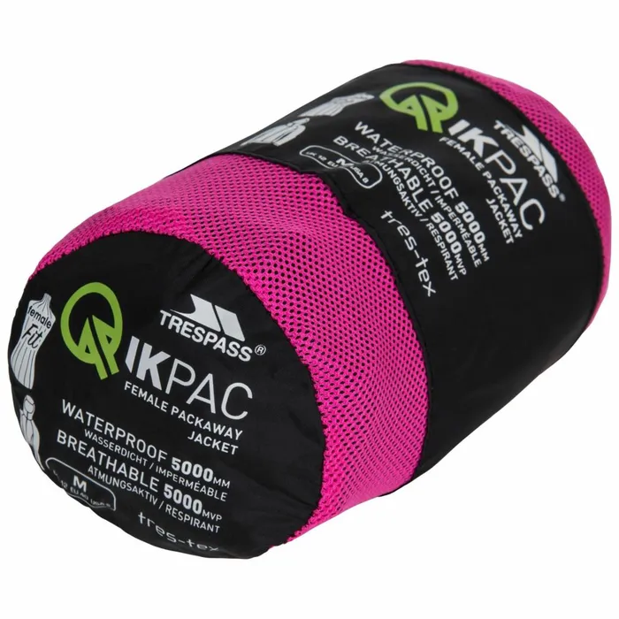 Qikpac Waterproof Packaway Jacket Black Women Trespass Packaway Jackets