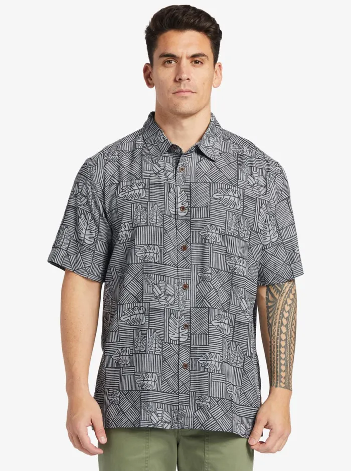 Quiksilver Amazed Palm Woven Shirt Black Amazed Palm MensWaterman Shirts and Polos