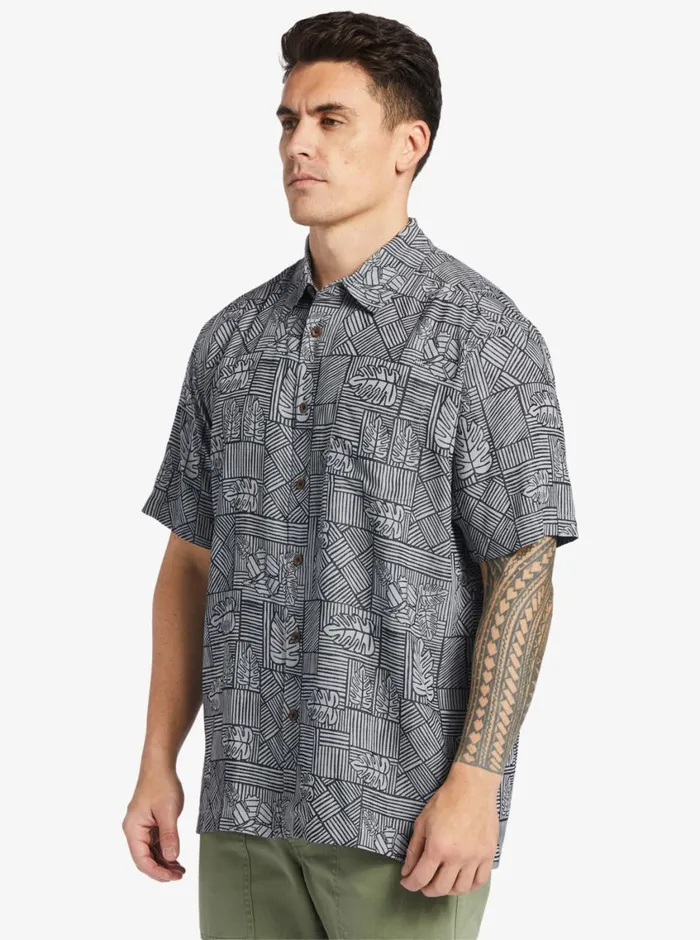 Quiksilver Amazed Palm Woven Shirt Black Amazed Palm MensWaterman Shirts and Polos