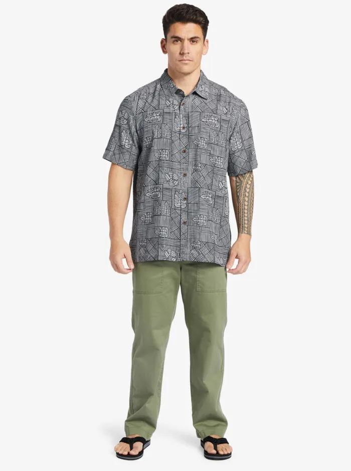 Quiksilver Amazed Palm Woven Shirt Black Amazed Palm MensWaterman Shirts and Polos
