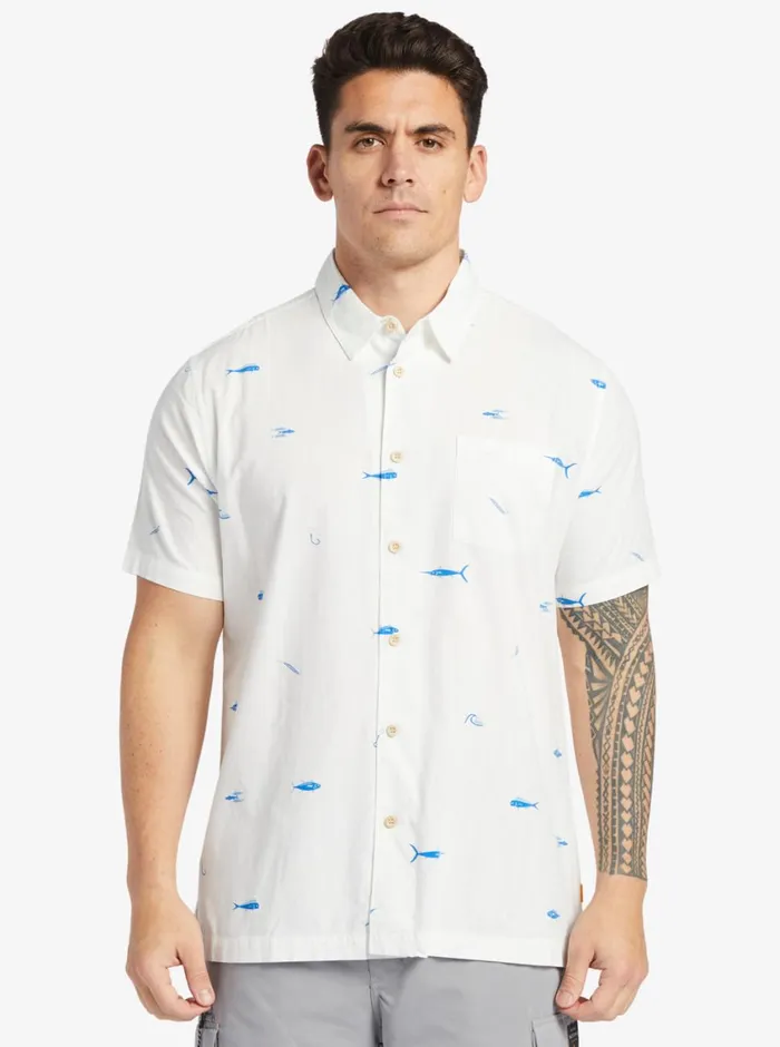 Quiksilver Big Pond Woven Shirt Big Pond White MensWaterman Shirts and Polos Quiksilver Big Pond Woven Shirt Big Pond White MensWaterman Shirts and Polos