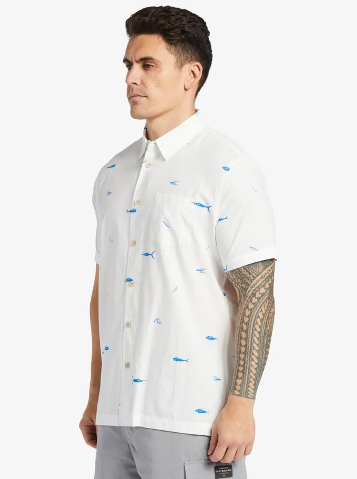 Quiksilver Big Pond Woven Shirt Big Pond White MensWaterman Shirts and Polos Quiksilver Big Pond Woven Shirt Big Pond White MensWaterman Shirts and Polos